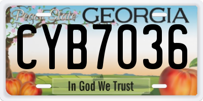 GA license plate CYB7036