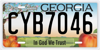 GA license plate CYB7046