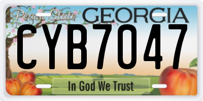 GA license plate CYB7047