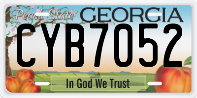 GA license plate CYB7052