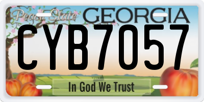 GA license plate CYB7057