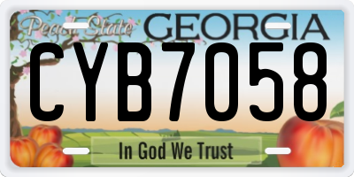 GA license plate CYB7058