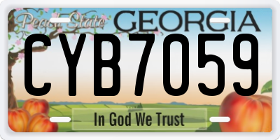 GA license plate CYB7059