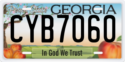 GA license plate CYB7060