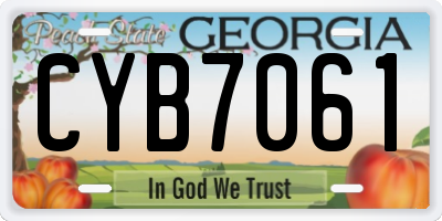 GA license plate CYB7061
