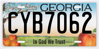 GA license plate CYB7062