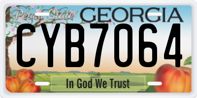 GA license plate CYB7064