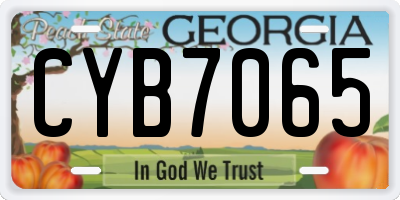 GA license plate CYB7065