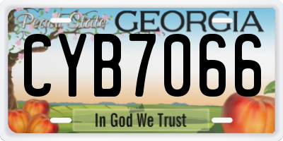 GA license plate CYB7066