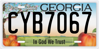 GA license plate CYB7067