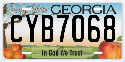 GA license plate CYB7068