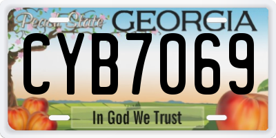 GA license plate CYB7069