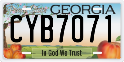 GA license plate CYB7071