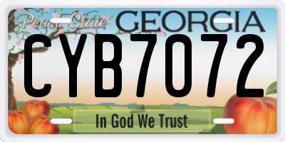 GA license plate CYB7072