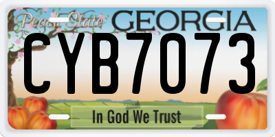 GA license plate CYB7073