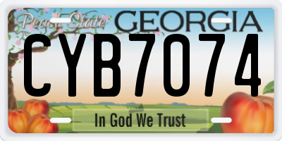 GA license plate CYB7074