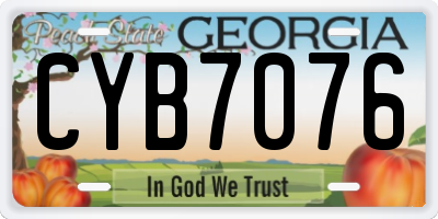 GA license plate CYB7076