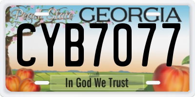 GA license plate CYB7077