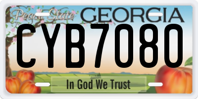 GA license plate CYB7080