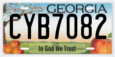 GA license plate CYB7082