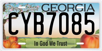 GA license plate CYB7085