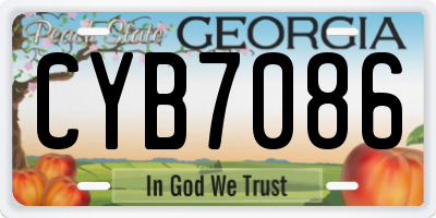 GA license plate CYB7086