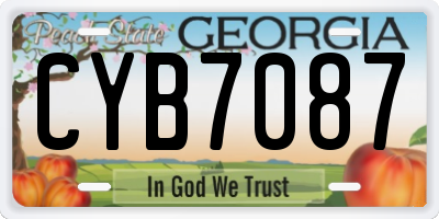 GA license plate CYB7087