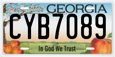 GA license plate CYB7089