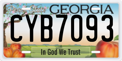 GA license plate CYB7093