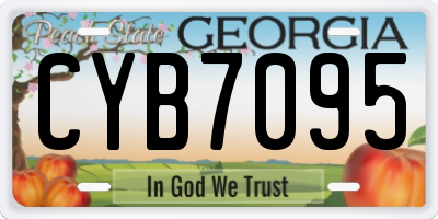 GA license plate CYB7095