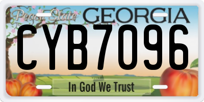 GA license plate CYB7096