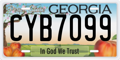 GA license plate CYB7099