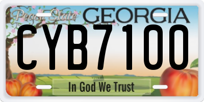 GA license plate CYB7100