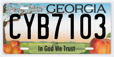 GA license plate CYB7103