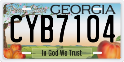 GA license plate CYB7104