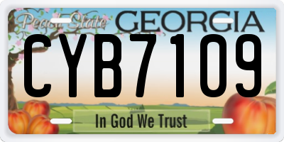 GA license plate CYB7109
