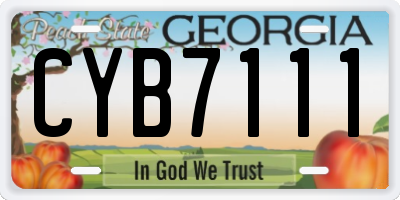 GA license plate CYB7111