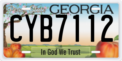 GA license plate CYB7112