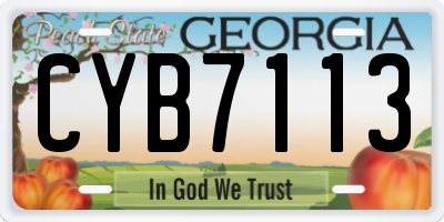 GA license plate CYB7113