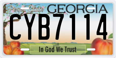 GA license plate CYB7114