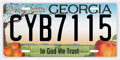 GA license plate CYB7115