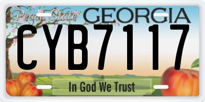 GA license plate CYB7117