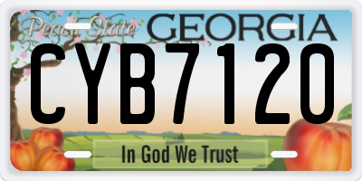 GA license plate CYB7120