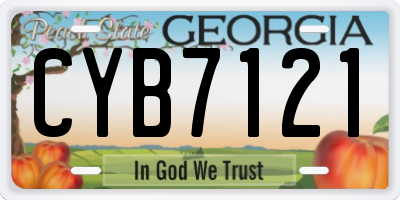 GA license plate CYB7121