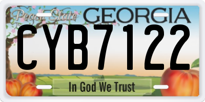GA license plate CYB7122