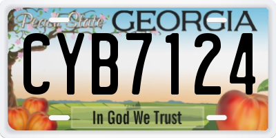 GA license plate CYB7124