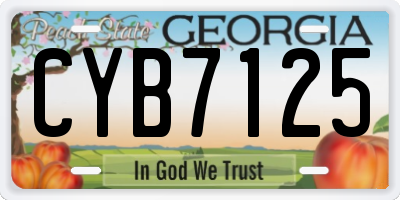 GA license plate CYB7125