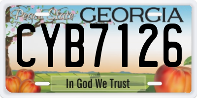 GA license plate CYB7126