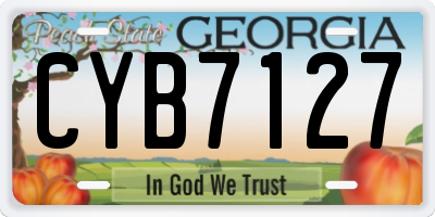 GA license plate CYB7127