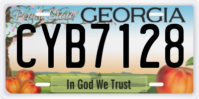 GA license plate CYB7128